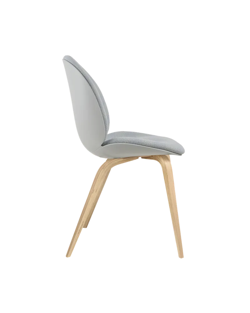 Beetle Dining Chair, Front Upholstered by GUBI in Kvadrat Sahco, Acca Stripe 0731, Oak Semi Matt, Lunar Gray – product photo 1 of 5