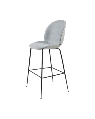 Beetle Bar Chair, 3D Veneer & Front Upholstered by GUBI in Kvadrat Sahco, Acca Stripe 0731, Lunar Gray, Matt Black – product photo 4 of 4