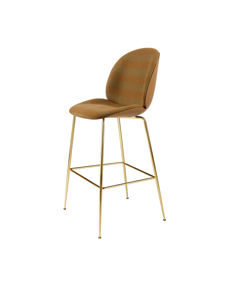 Beetle Bar Chair, 3D Veneer & Front Upholstered by GUBI in Kvadrat Sahco, Acca Stripe 0331, Amber Brown, Brass Semi Matt – product photo 4 of 4