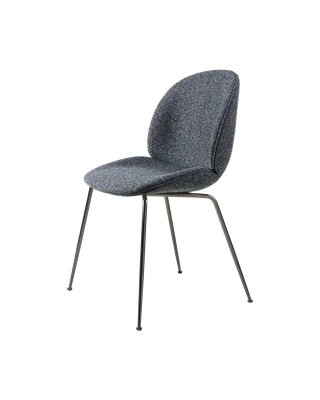 Beetle Dining Chair, Fully Upholstered von GUBI in Around Bouclé, Dedar (023, Standard), Conic base, Black Chrome – Produktfoto 5 von 5