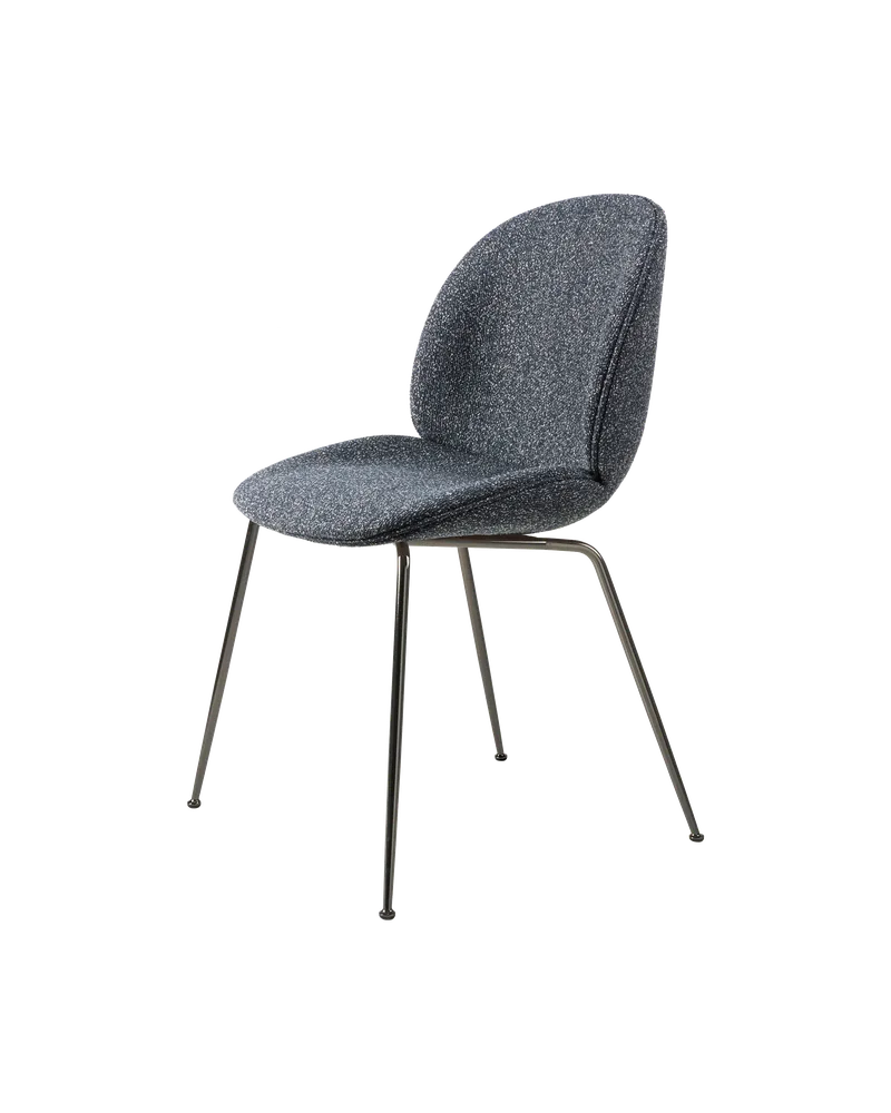 Beetle Dining Chair, Fully Upholstered von GUBI in Around Bouclé, Dedar (023, Standard), Conic base, Black Chrome – Produktfoto 5 von 5