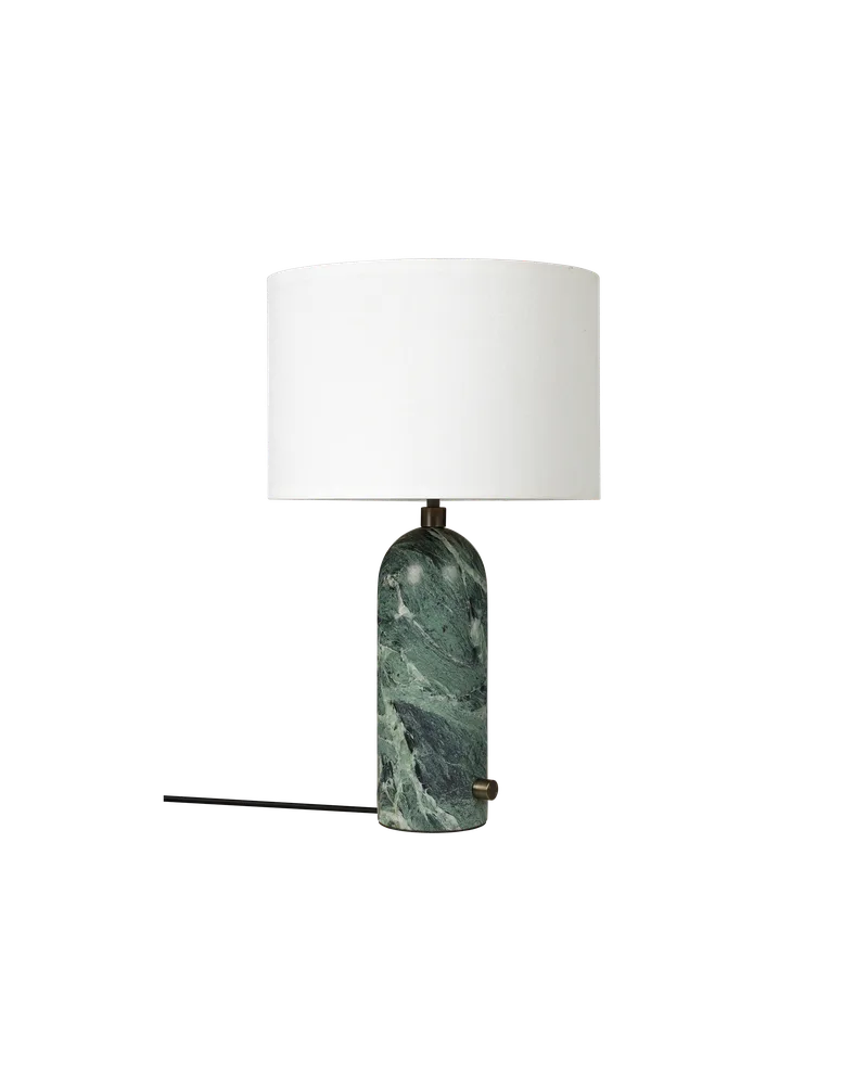 Gravity Table Lamp von GUBI in Emerald Marble, White, 49 cm, EU – Produktfoto