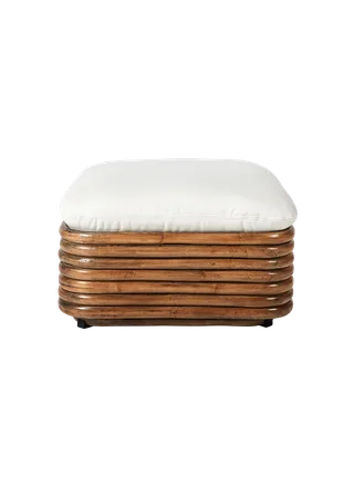 Bohemian 72 Ottoman by GUBI in Flair Special FR, Dedar (101, Standard), Rattan – product photo 1 of 3