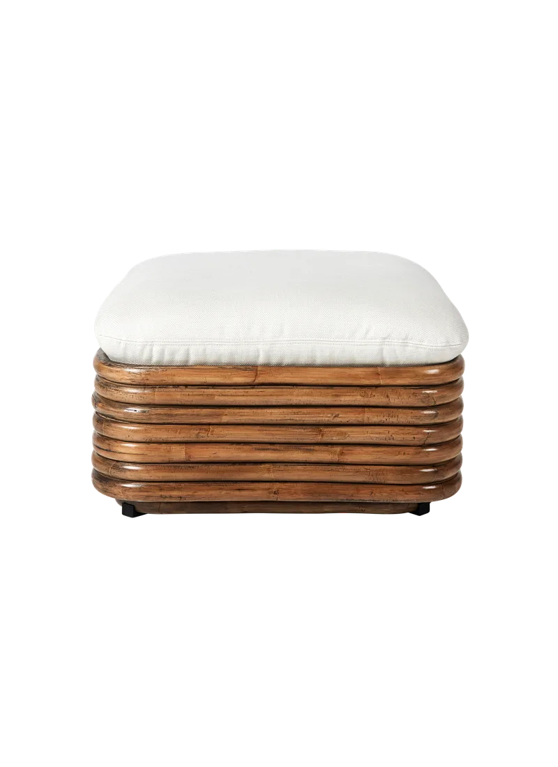 Bohemian 72 Ottoman by GUBI in Flair Special FR, Dedar (101, Standard), Rattan – product photo 1 of 3