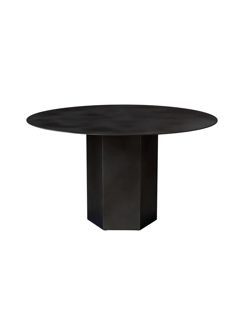 Epic Dining Table, Round by GUBI in Midnight Black Steel, Midnight Black Steel, Ø130 cm – product photo