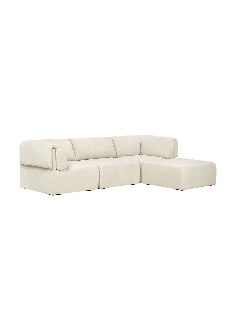 Wonder sofa by GUBI in Mumble, Glamour Group (02, Standard), 3 seater with chaiselounge, Armrest – product photo