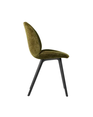 Beetle Dining Chair, Fully Upholstered von GUBI in Mumble, Glamour Group (40, Standard), Plastic base, Black – Produktfoto 2 von 5
