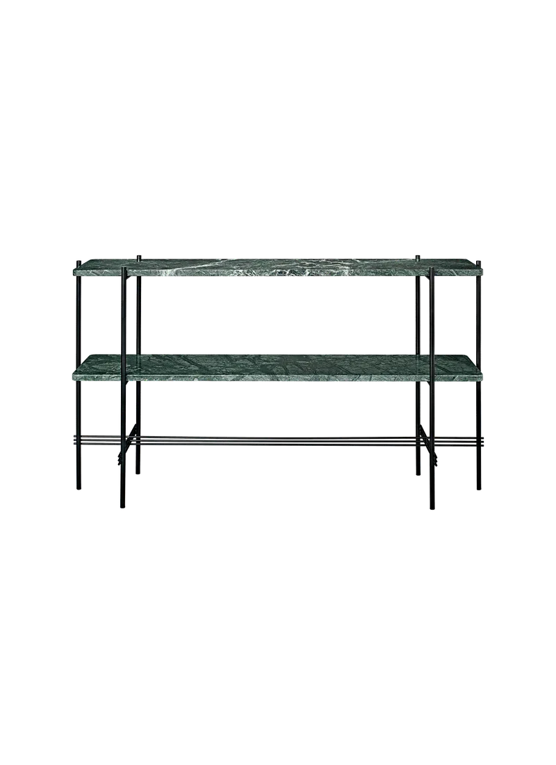 TS Console von GUBI in Green Guatemala Marble, Black base, 120 × 30 × 72 cm – Produktfoto