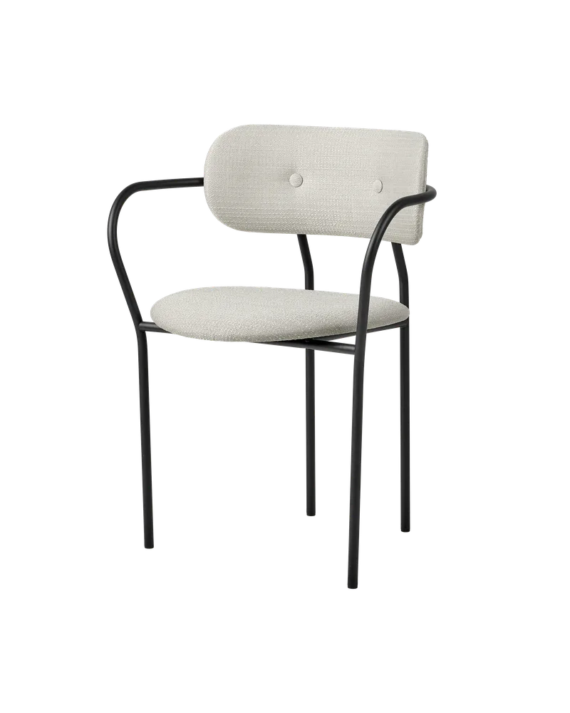 Coco Dining Armchair, Fully Upholstered by GUBI in Eero Special FR, Dedar (106, Standard), Matt Black – product photo