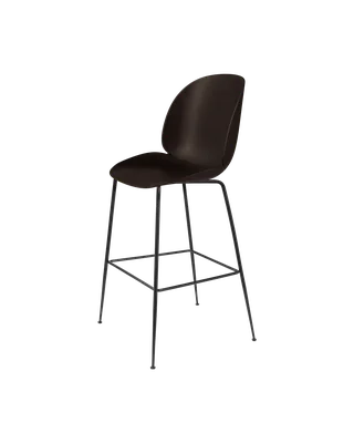 Beetle Bar Chair, Un-Upholstered van GUBI in Mocha Brown, Matt Black, Conic base – productfoto 3 van 3