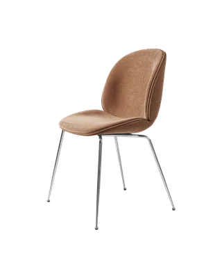 Beetle Dining Chair, Fully Upholstered van GUBI in Belsuede Special FR, Dedar (132, Standard), Conic base, Chrome – productfoto 5 van 5