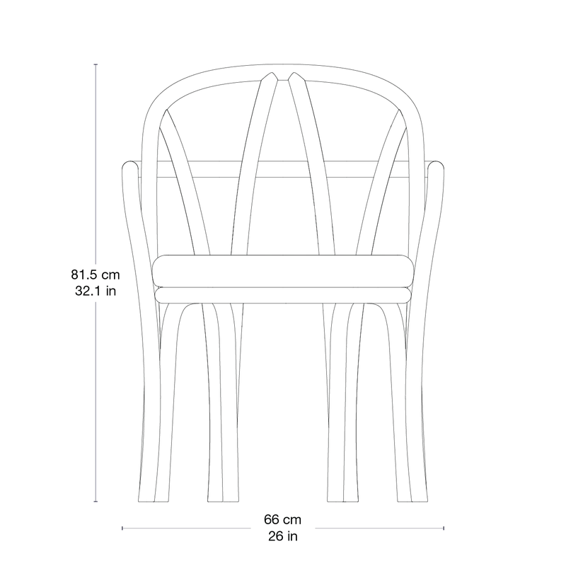 Bistra Dining Armchair by GUBI in Reales Pattern, GUBI (003, Standard), Ebony Painted Rattan – product photo 4 of 7