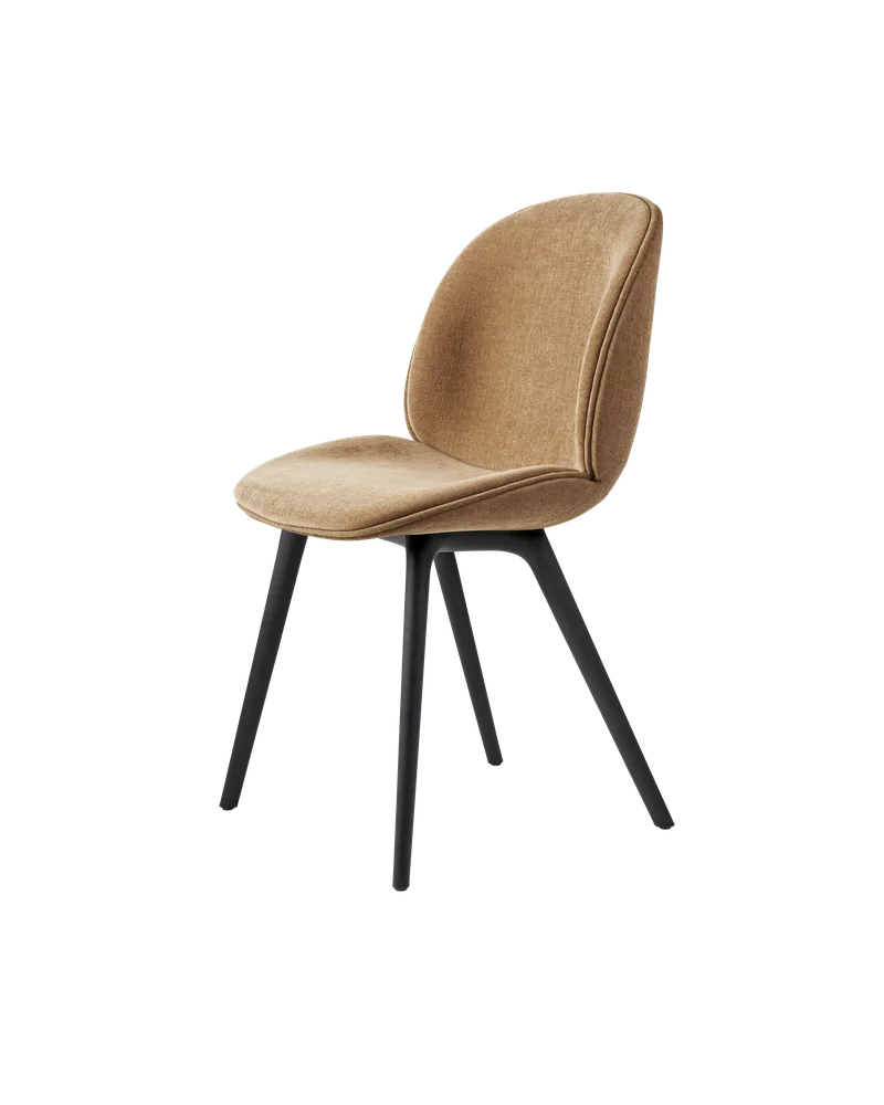 Beetle Dining Chair, Fully Upholstered van GUBI in Belsuede Special FR, Dedar (003, Standard), Plastic base, Black – productfoto 5 van 5