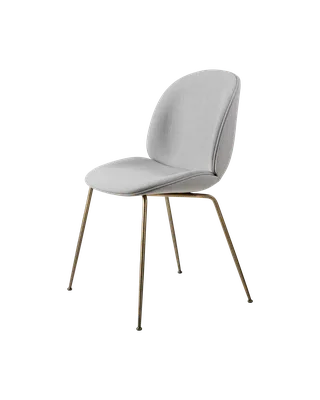 Beetle Dining Chair, Fully Upholstered von GUBI in Remix 3, Kvadrat (123, Standard), Conic base, Antique Brass – Produktfoto 5 von 5