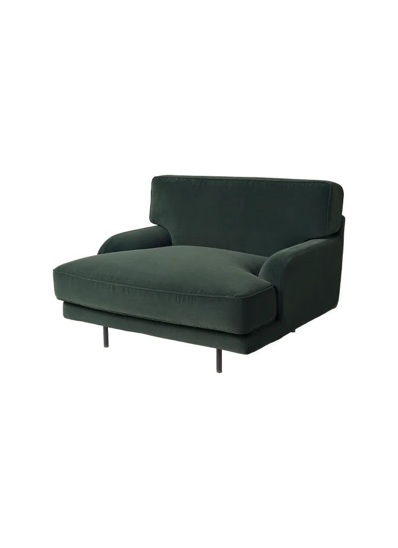 Flaneur Lounge Chair by GUBI in Asator, Kvadrat (0984, Standard), Matt Black – product photo