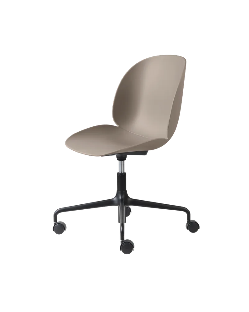 Beetle Meeting Chair, Un-Upholstered by GUBI in New Beige, Height adjustable 4-star base w. castors – product photo 3 of 3