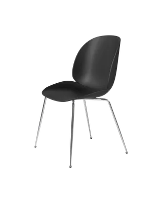 Beetle Dining Chair, Un-Upholstered van GUBI in Black, Conic base, Chrome – productfoto 3 van 3