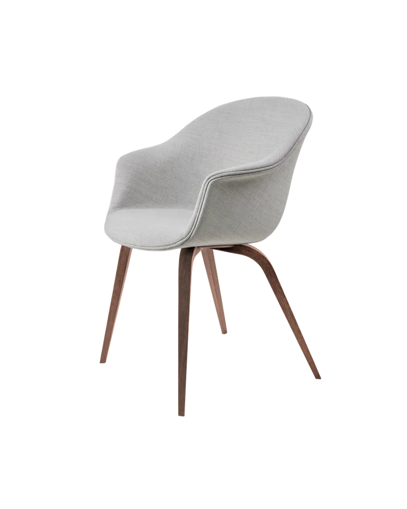 Bat Dining Chair, Fully Upholstered by GUBI in Remix 3, Kvadrat (123, Standard), Wood base, American Walnut – product photo 1 of 4