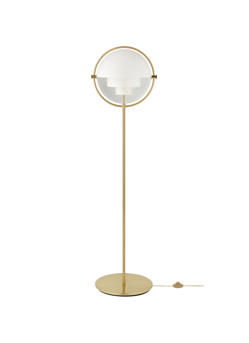 Multi-Lite Floor Lamp by GUBI in White Semi Matt, Brass, EU – product photo