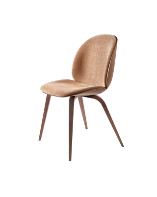 Beetle Dining Chair, 3D Veneer & Front Upholstered by GUBI in Belsuede Special FR, Dedar (132, Standard), American Walnut, American Walnut Semi Matt Lacquered, EU – product photo 3 of 3