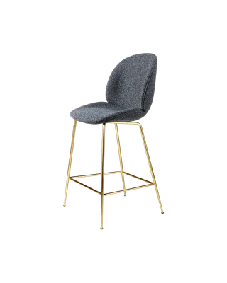 Beetle Counter Chair, Fully Upholstered von GUBI in Conic base, Brass Semi Matt, Around Bouclé, Dedar (023, Standard) – Produktfoto 4 von 4