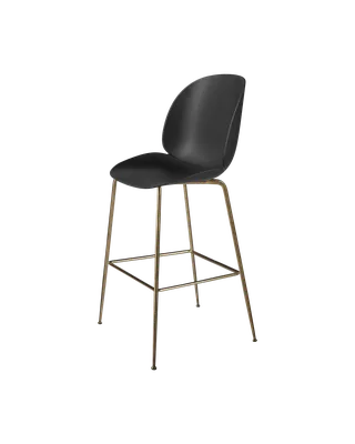 Beetle Bar Chair, Un-Upholstered van GUBI in Black, Antique Brass, Conic base – productfoto 3 van 3