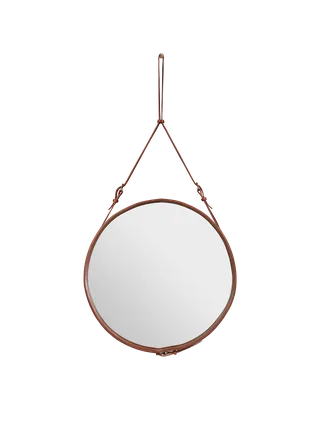 Adnet Wall Mirror, Circular by GUBI in Tan Leather, Ø70 cm – product photo 3 of 3