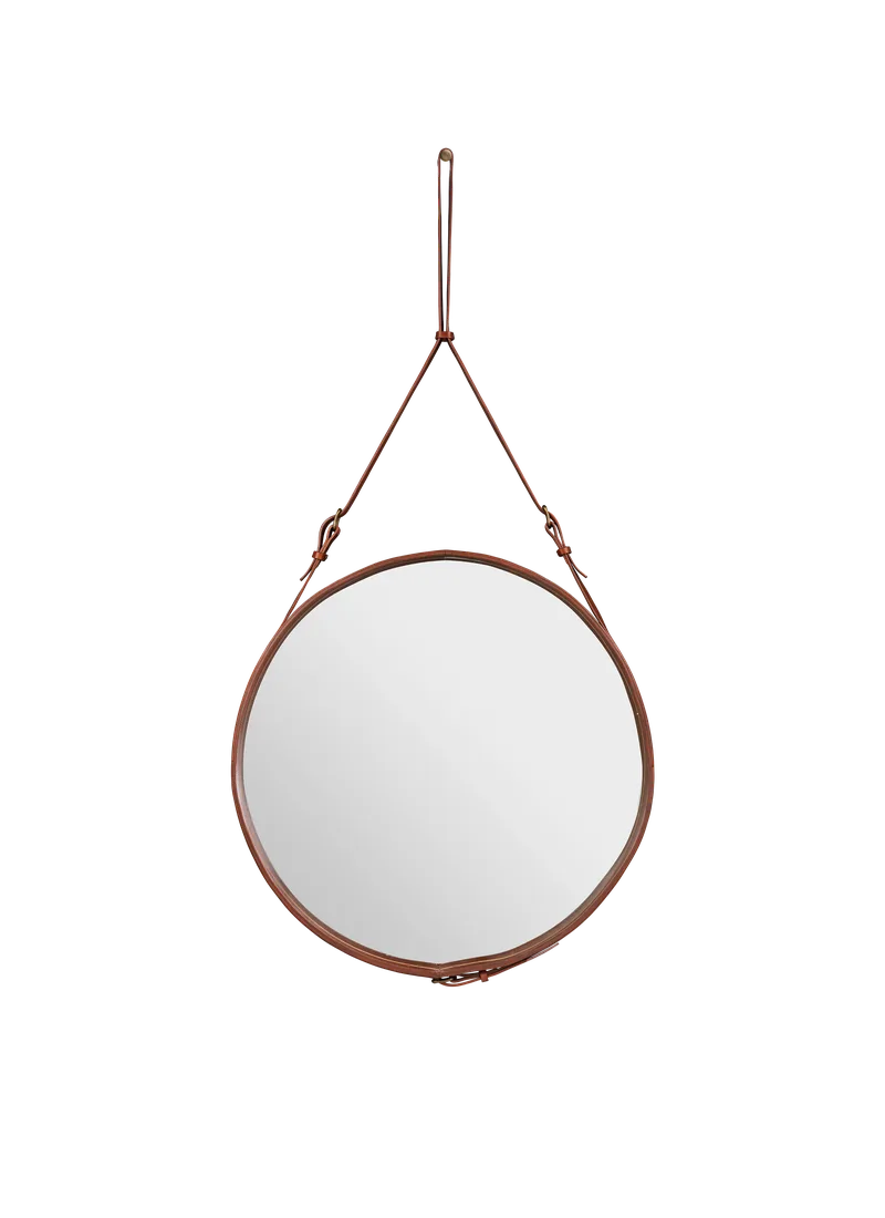 Adnet Wall Mirror, Circular by GUBI in Tan Leather, Ø70 cm – product photo 3 of 3