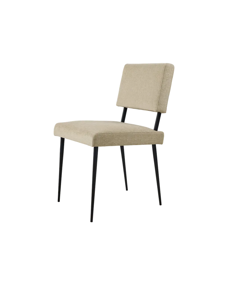 M-Chair Dining Chair van GUBI in Bonito, JAB (075, Standard), Matt Black, EU – productfoto