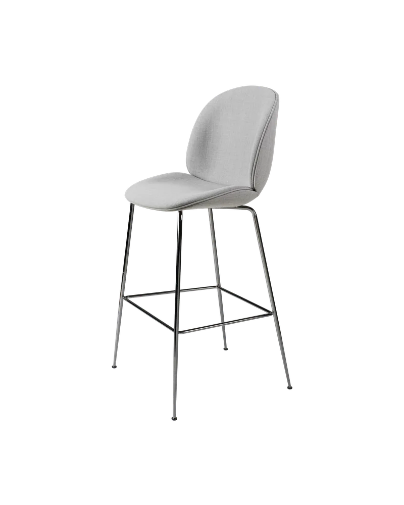 Beetle Bar Chair, Fully Upholstered von GUBI in Remix 3, Kvadrat (123, Standard), Black Chrome, Conic base – Produktfoto 4 von 4