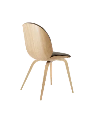 Beetle Dining Chair, 3D Veneer & Front Upholstered by GUBI in Soft Leather, GUBI (Gray, Standard), Oak Semi Matt Lacquered, Oak Semi Matt Lacquered, EU – product photo 2 of 3