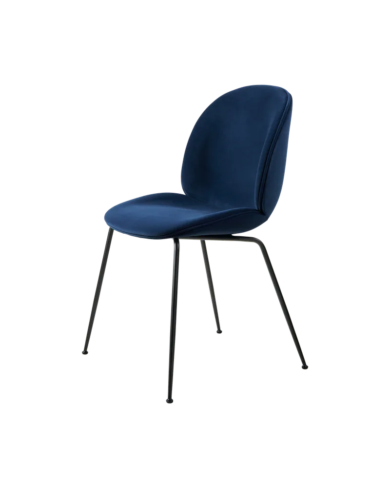Beetle Dining Chair, Fully Upholstered von GUBI in Sunday, Dedar (003, Standard), Conic base, Matt Black – Produktfoto 5 von 5