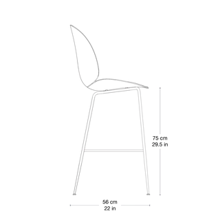 Beetle Bar Chair, Un-Upholstered van GUBI in Black, Antique Brass, Conic base – productfoto 2 van 3