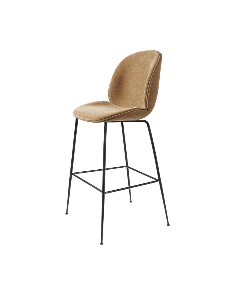 Beetle Bar Chair, Fully Upholstered von GUBI in Belsuede Special FR, Dedar (003, Standard), Matt Black, Conic base – Produktfoto 4 von 4