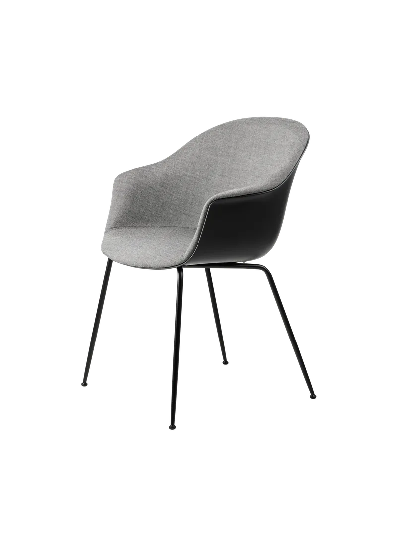 Bat Dining Chair, Front Upholstered von GUBI in Remix 3, Kvadrat (152, Standard), Conic base, Matt Black – Produktfoto 5 von 5