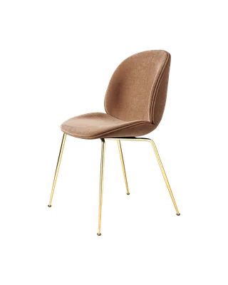 Beetle Dining Chair, Fully Upholstered von GUBI in Belsuede Special FR, Dedar (132, Standard), Conic base, Brass Semi Matt – Produktfoto 5 von 5