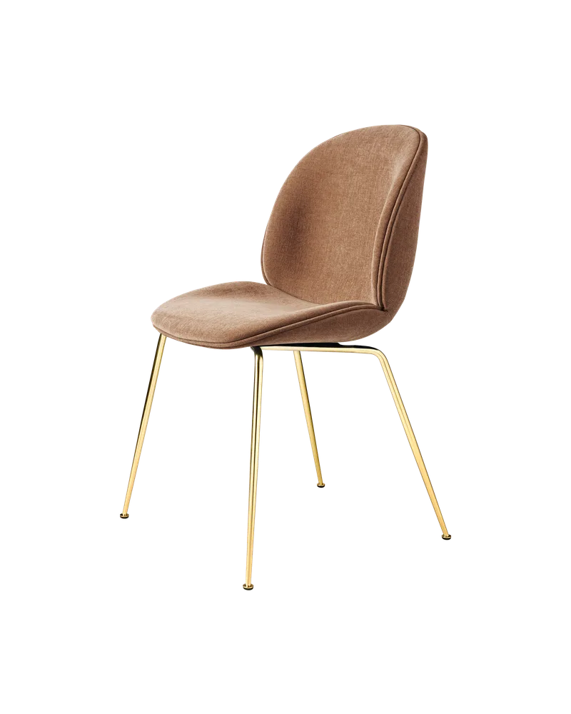 Beetle Dining Chair, Fully Upholstered von GUBI in Belsuede Special FR, Dedar (132, Standard), Conic base, Brass Semi Matt – Produktfoto 5 von 5