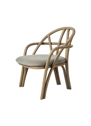 Bistra Lounge Chair by GUBI in Fustagno, GUBI (003, Standard), Olive Stained Rattan – product photo 7 of 7