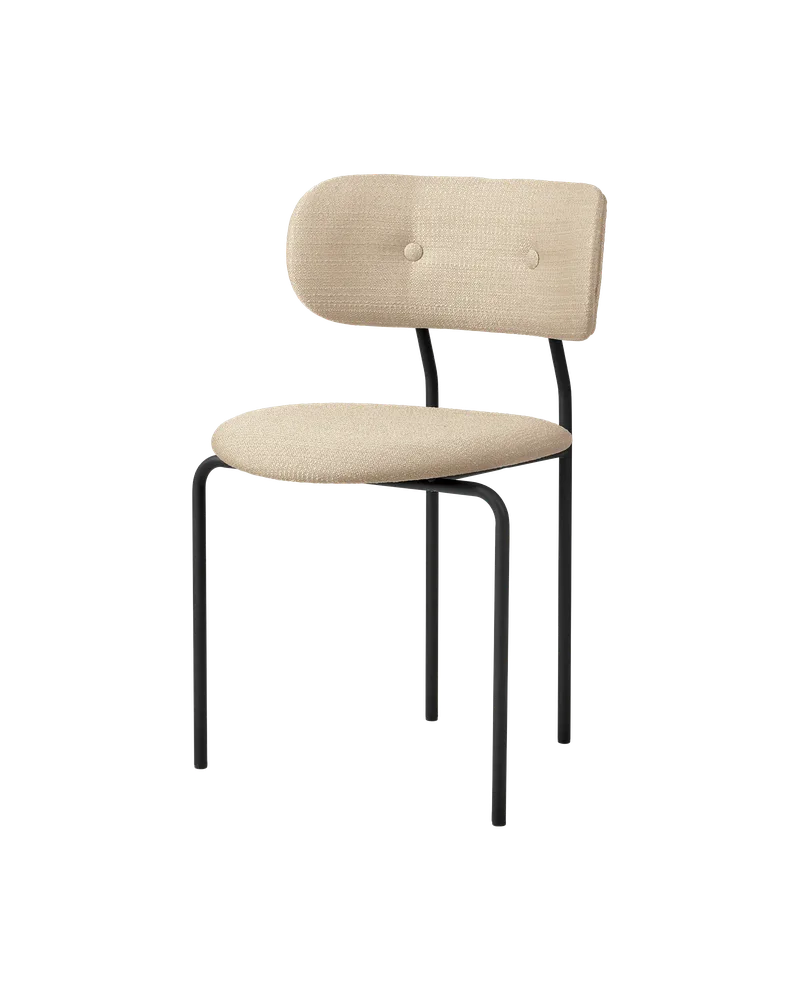Coco Dining Chair, Fully Upholstered by GUBI in Tempt, Gabriel (61168, Standard), Black, Matt Black – product photo