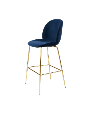 Beetle Bar Chair, Fully Upholstered von GUBI in Sunday, Dedar (003, Standard), Brass Semi Matt, Conic base – Produktfoto 4 von 4