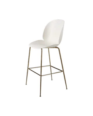 Beetle Bar Chair, Un-Upholstered by GUBI in Alabaster White, Antique Brass, Conic base – product photo 3 of 3