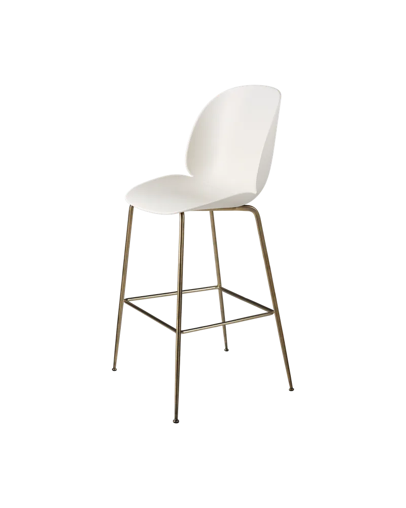 Beetle Bar Chair, Un-Upholstered by GUBI in Alabaster White, Antique Brass, Conic base – product photo 3 of 3