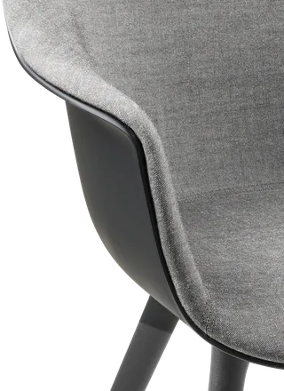 Bat Dining Chair, Front Upholstered by GUBI in Remix 3, Kvadrat (152, Standard), Plastic base, Black – interior photo 2 of 5