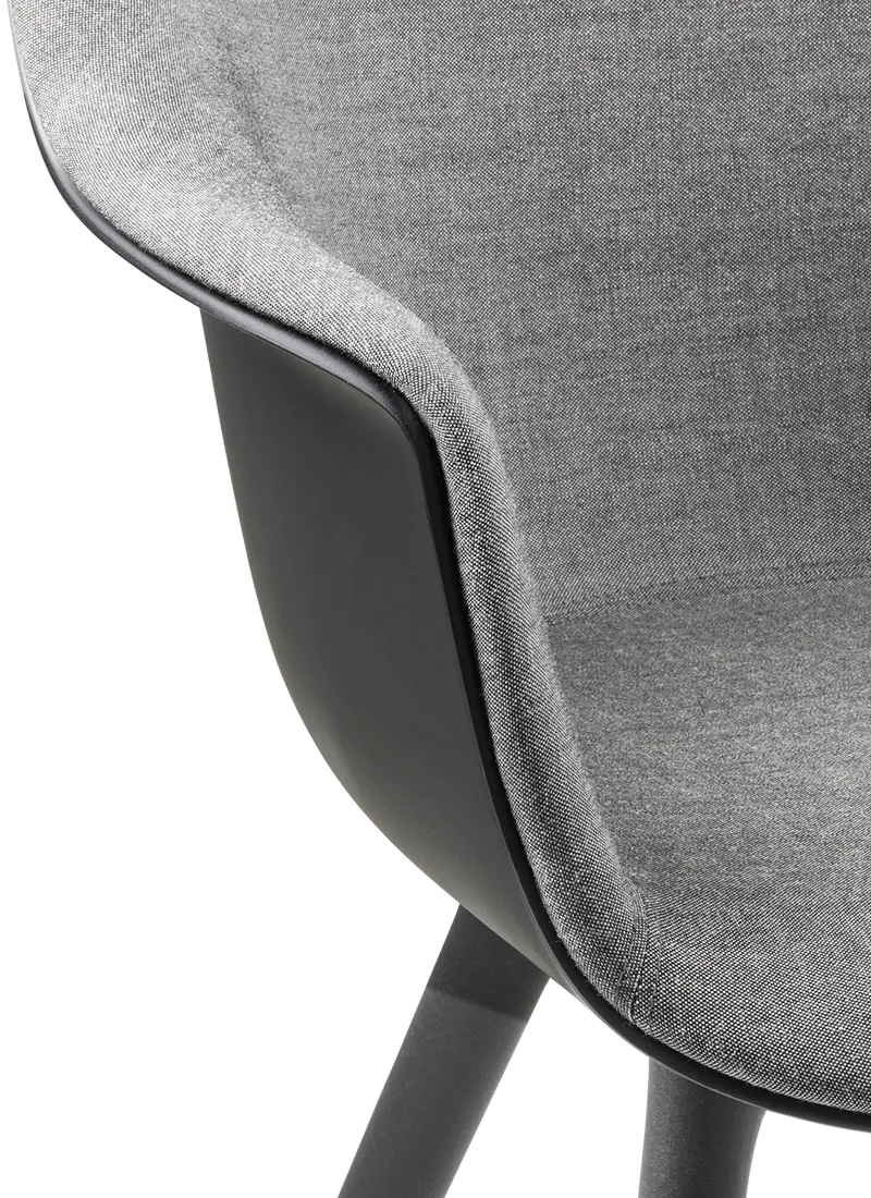 Bat Dining Chair, Front Upholstered by GUBI in Remix 3, Kvadrat (152, Standard), Plastic base, Black – interior photo 2 of 5