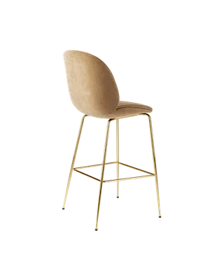 Beetle Bar Chair, Fully Upholstered von GUBI in Belsuede Special FR, Dedar (003, Standard), Brass Semi Matt, Conic base – Produktfoto 2 von 4