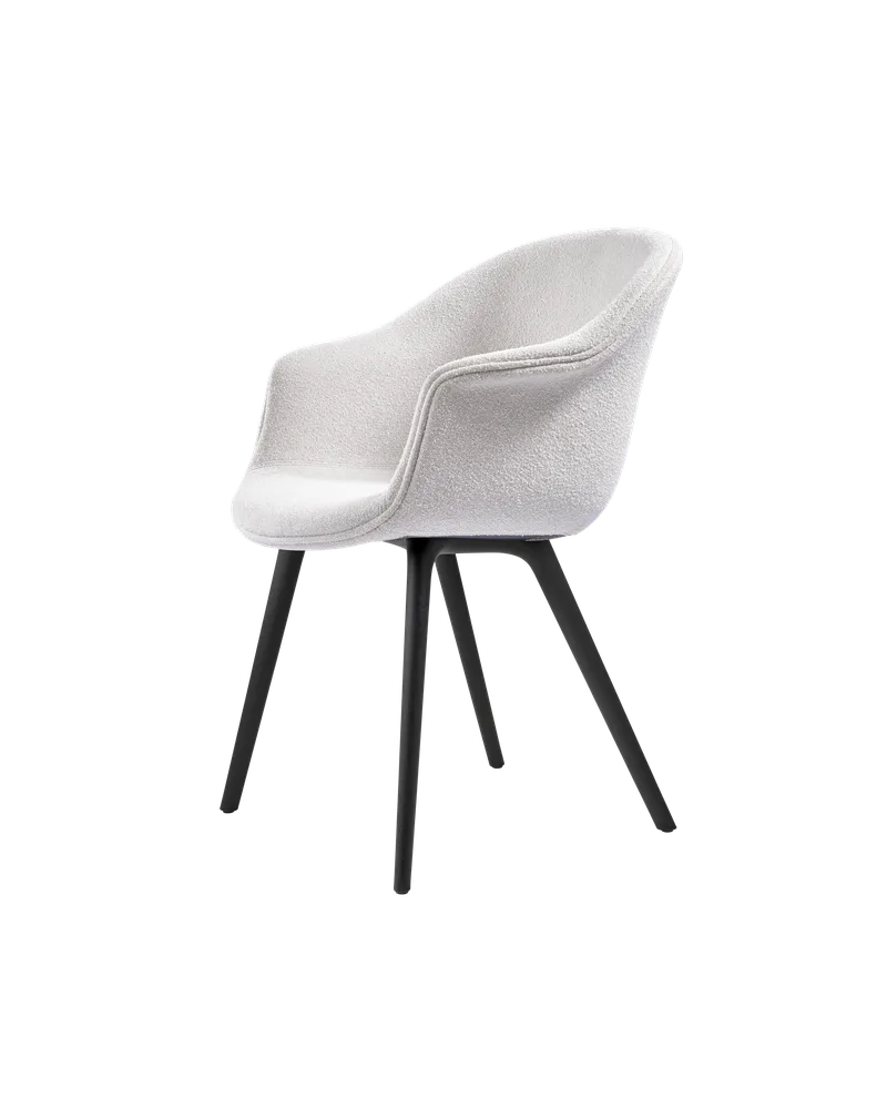 Bat Dining Chair, Fully Upholstered by GUBI in Light Bouclé, GUBI (001, Standard), Plastic base, Black – product photo 1 of 4