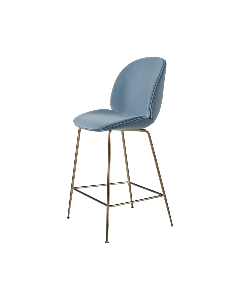 Beetle Counter Chair, Fully Upholstered de GUBI en Conic base, Antique Brass, Sunday, Dedar (002, Standard) – photo du produit 4 sur 4