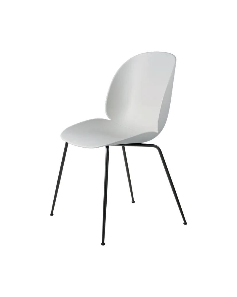 Beetle Dining Chair, Un-Upholstered van GUBI in Lunar Gray, Conic base, Matt Black – productfoto 3 van 3