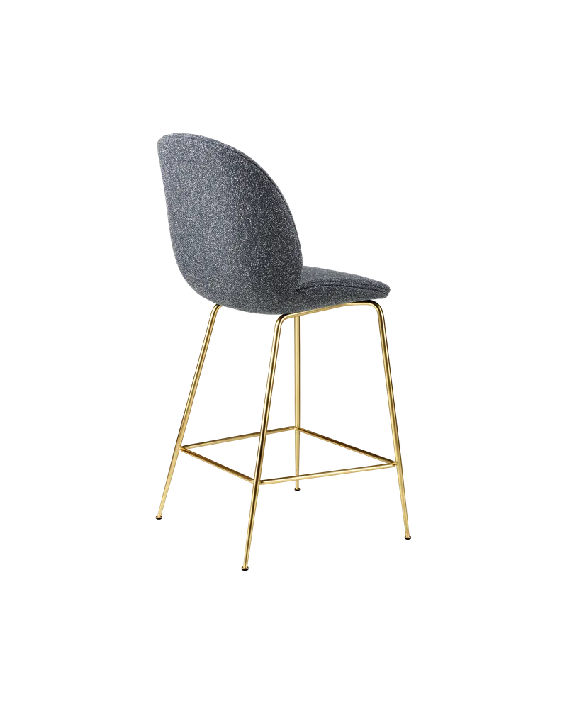 Beetle Counter Chair, Fully Upholstered von GUBI in Conic base, Brass Semi Matt, Around Bouclé, Dedar (023, Standard) – Produktfoto 3 von 4