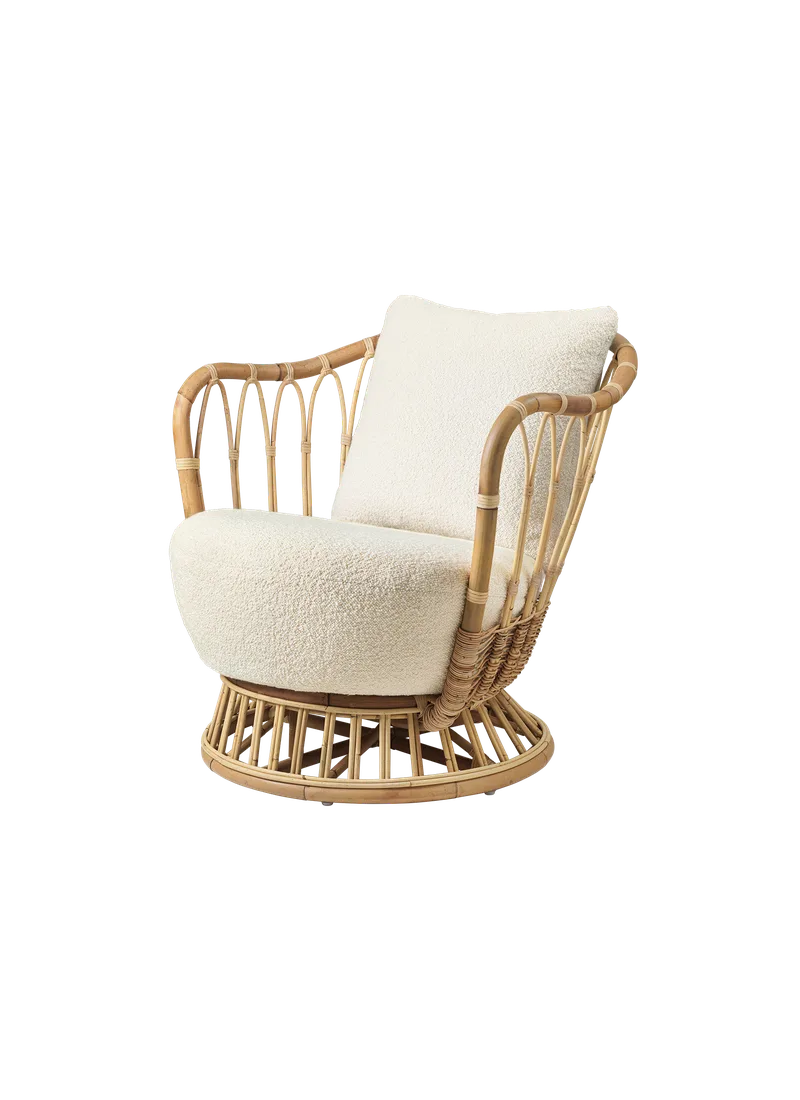 Grace Lounge Chair by GUBI in Dedar Karakorum 001, Rattan – product photo